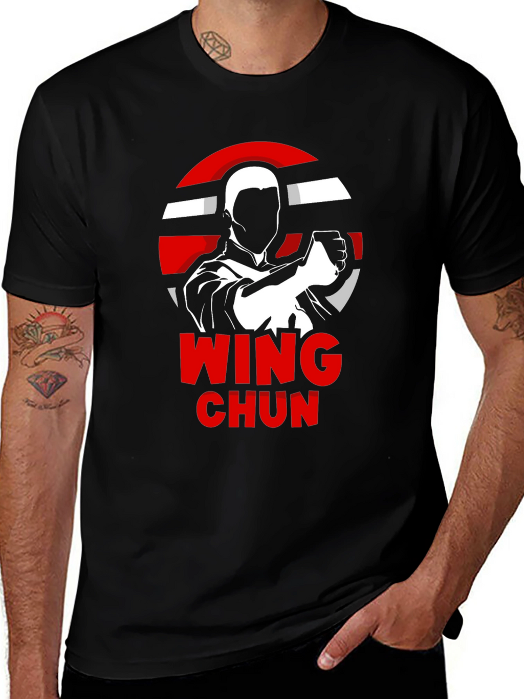 Wing Chun Black T-Shirt Martial Arts Tee