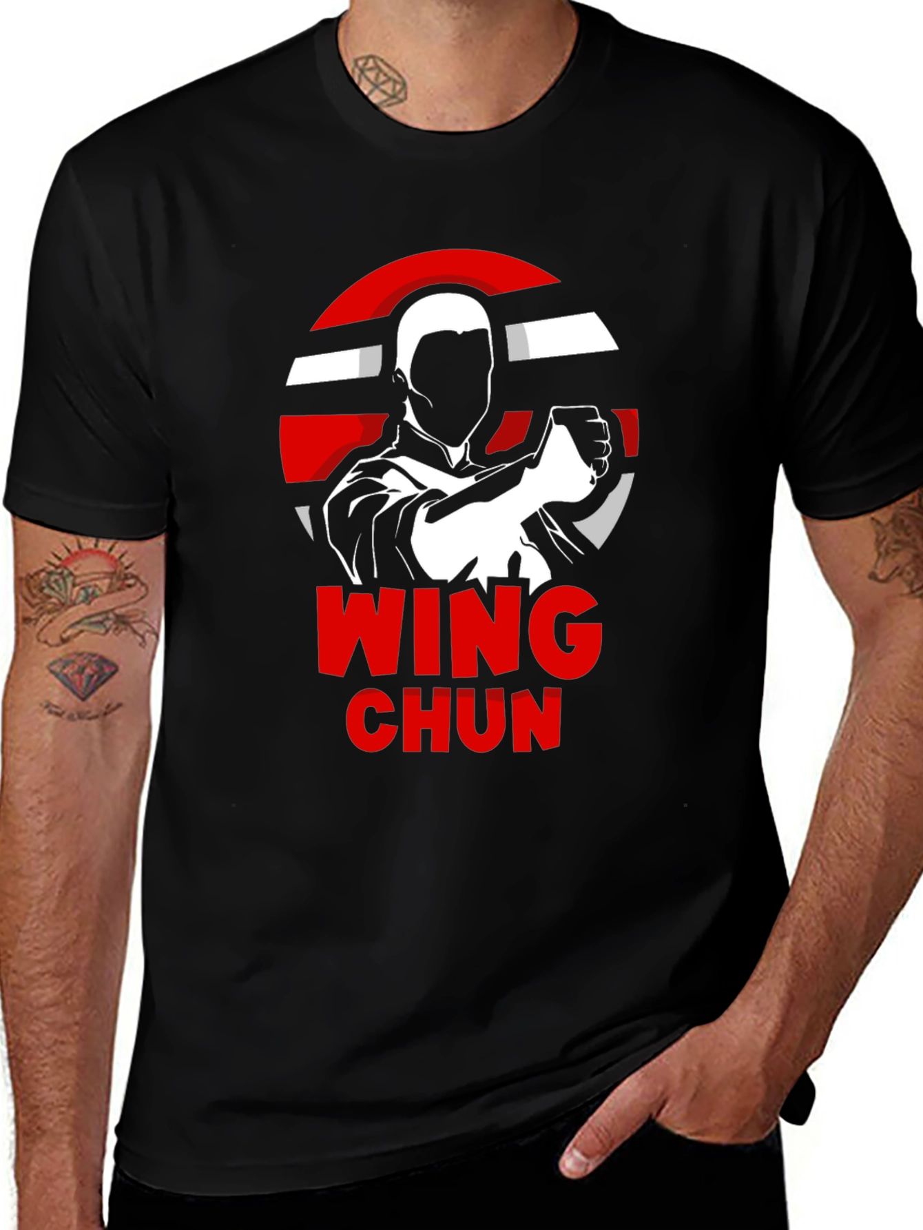 Wing Chun Black T-Shirt Martial Arts Tee