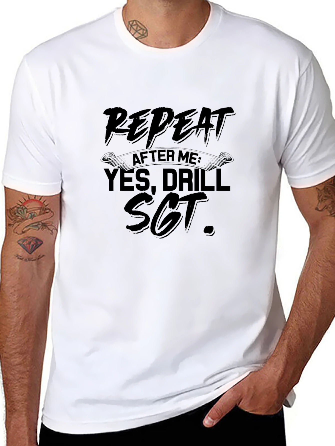 Repeat After Me Drill Sgt. Black T-Shirt