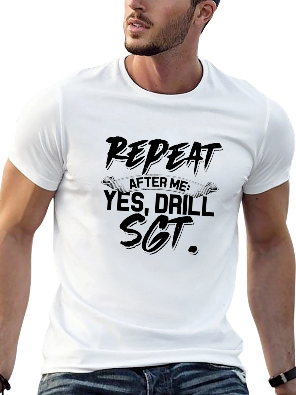 Repeat After Me Drill Sgt. Black T-Shirt