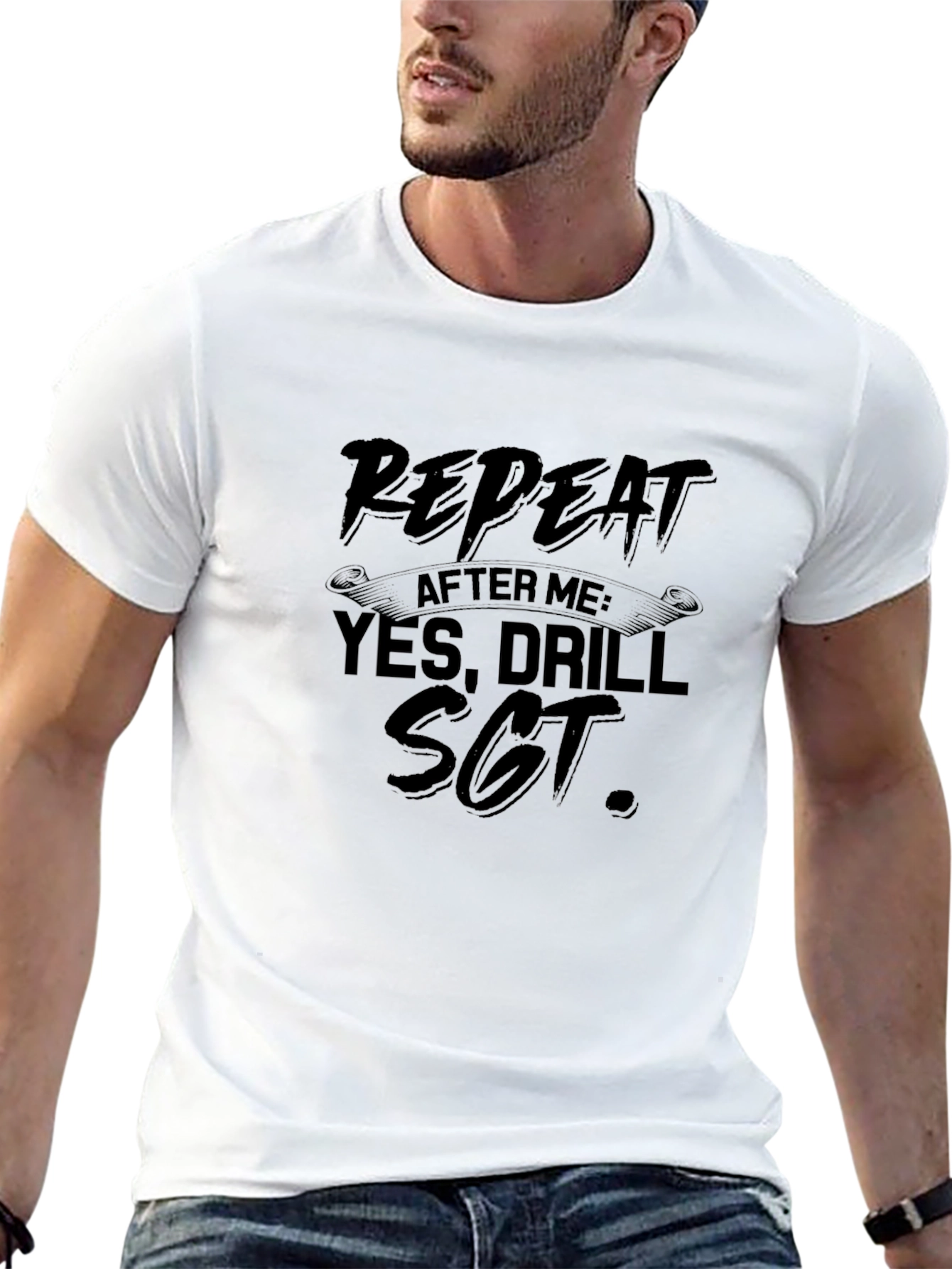 Repeat After Me Drill Sgt. Black T-Shirt