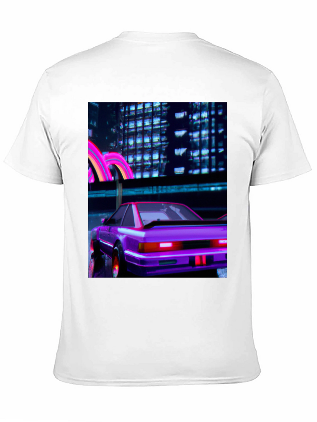 Cyberpunk Car T-Shirt - Retro Neon City Graphic Tee