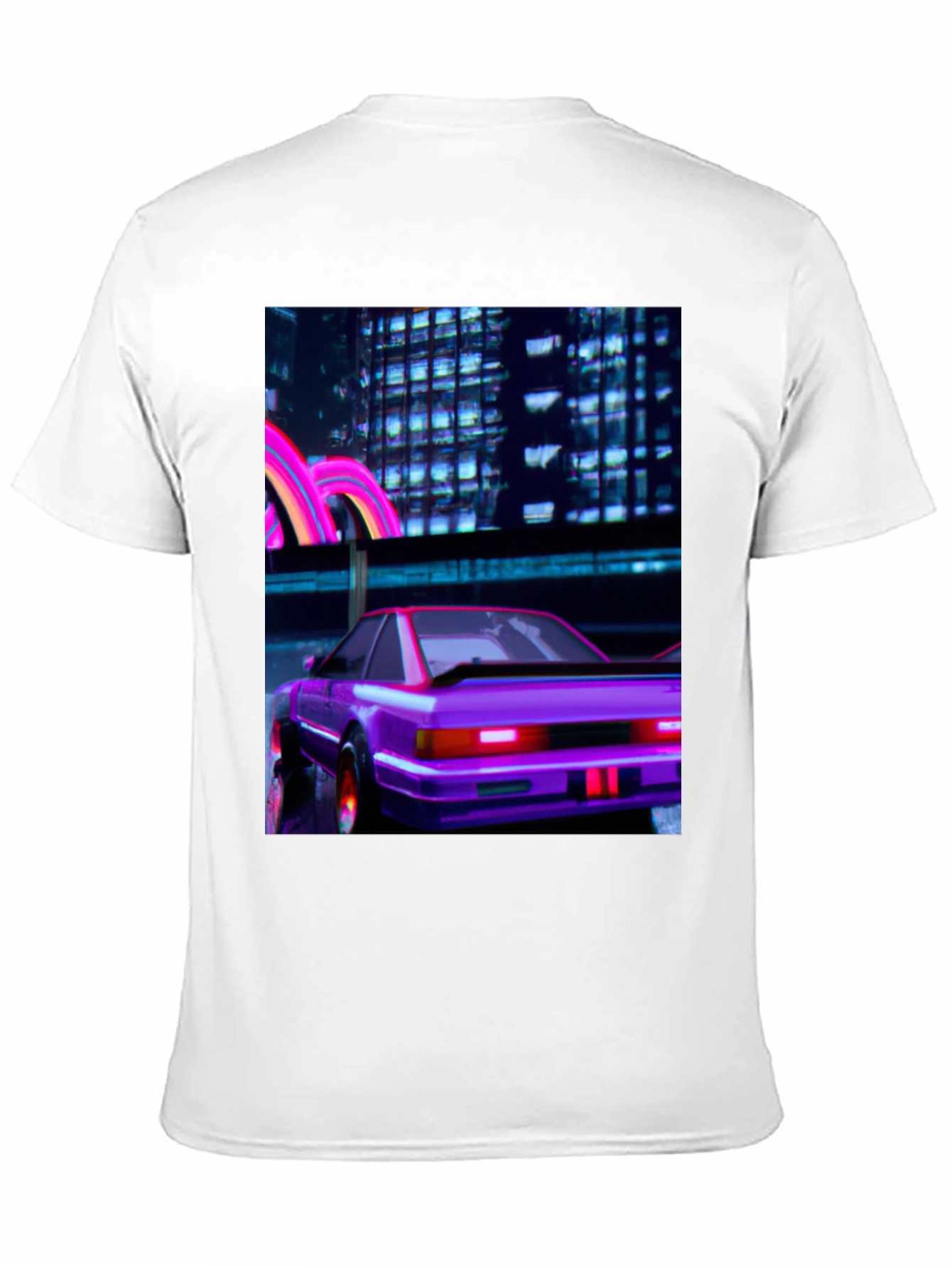 Cyberpunk Car T-Shirt - Retro Neon City Graphic Tee