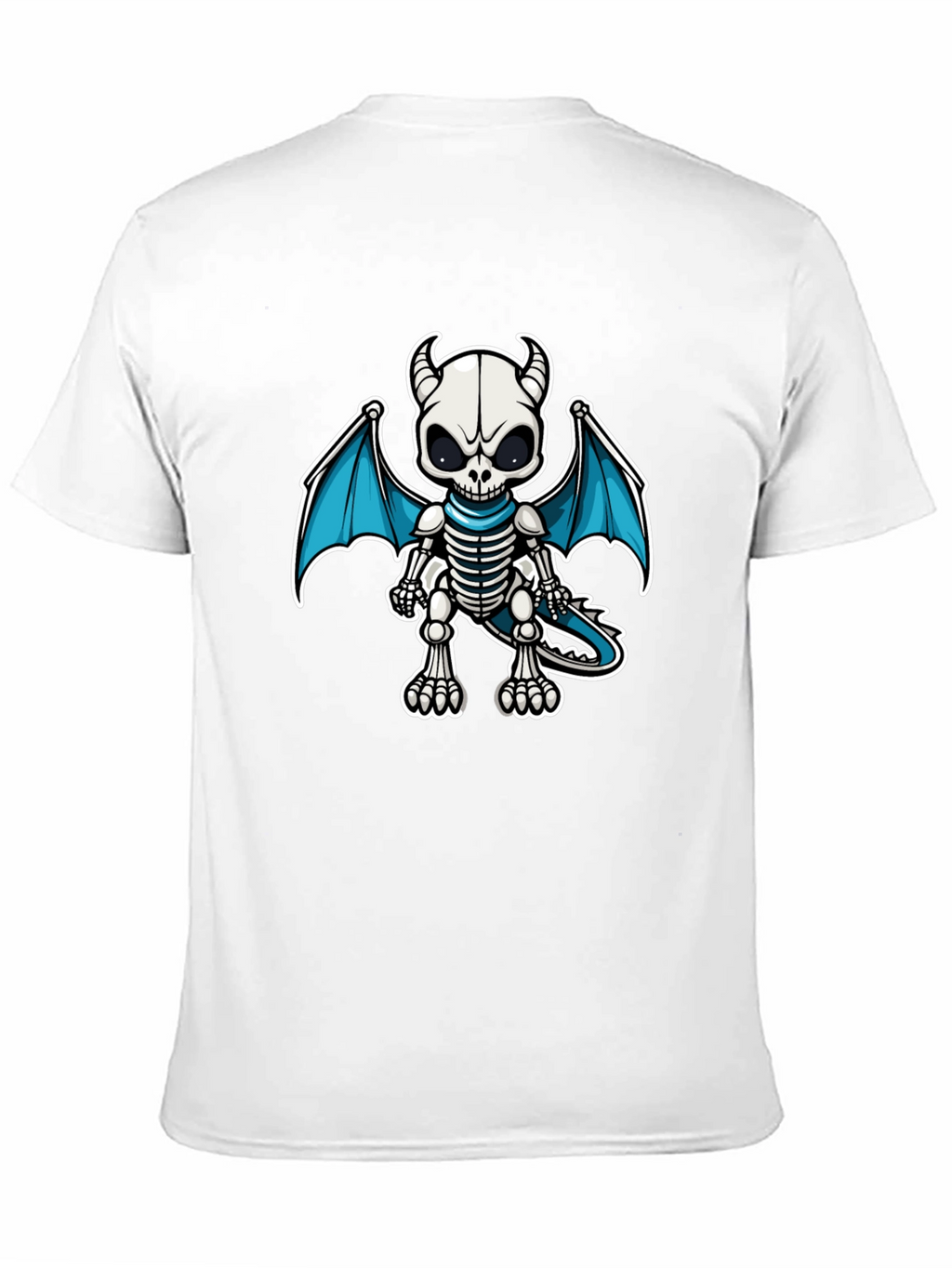 Skeleton Dragon Graphic Tee - Black Cotton Shirt
