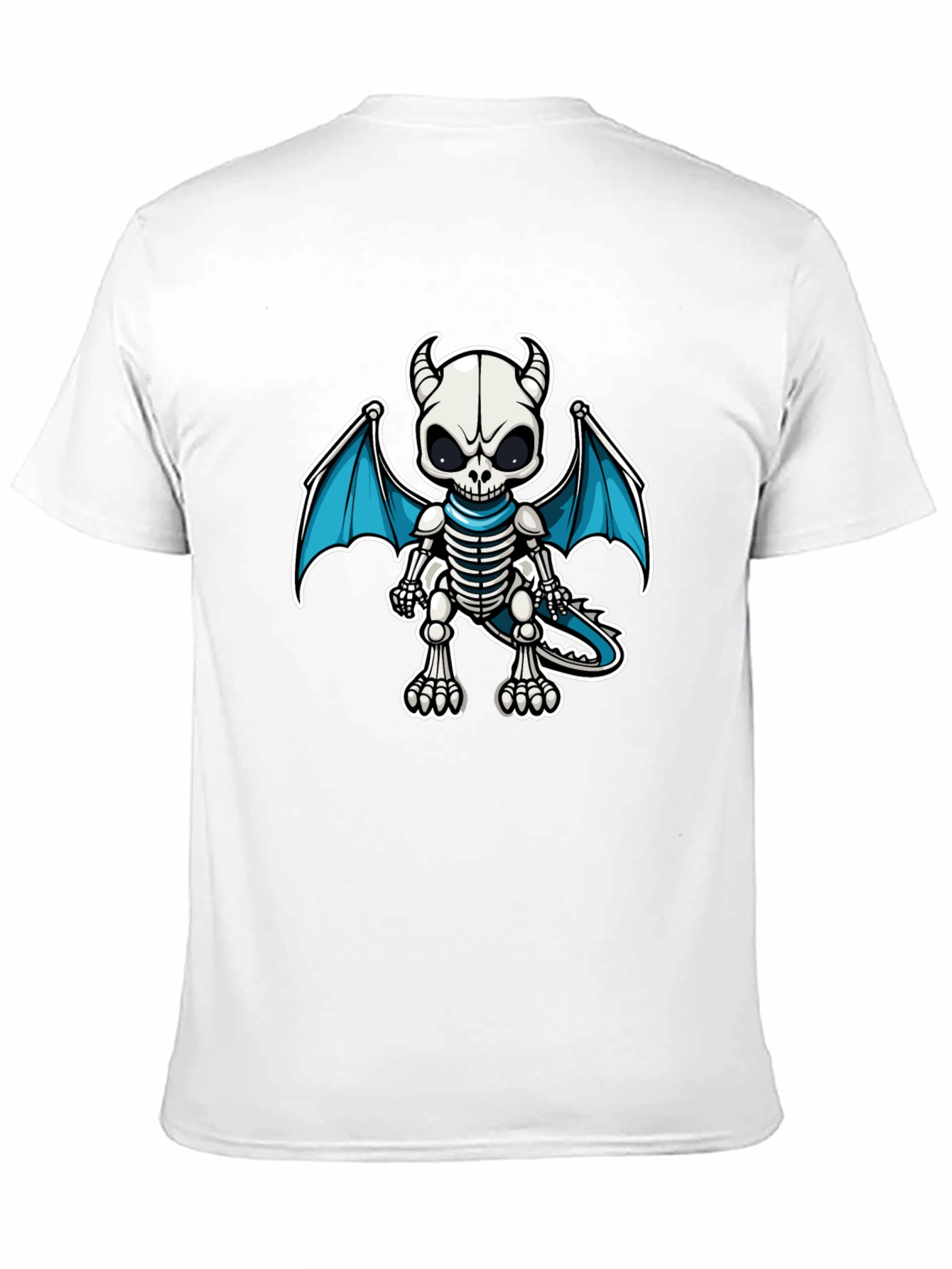 Skeleton Dragon Graphic Tee - Black Cotton Shirt