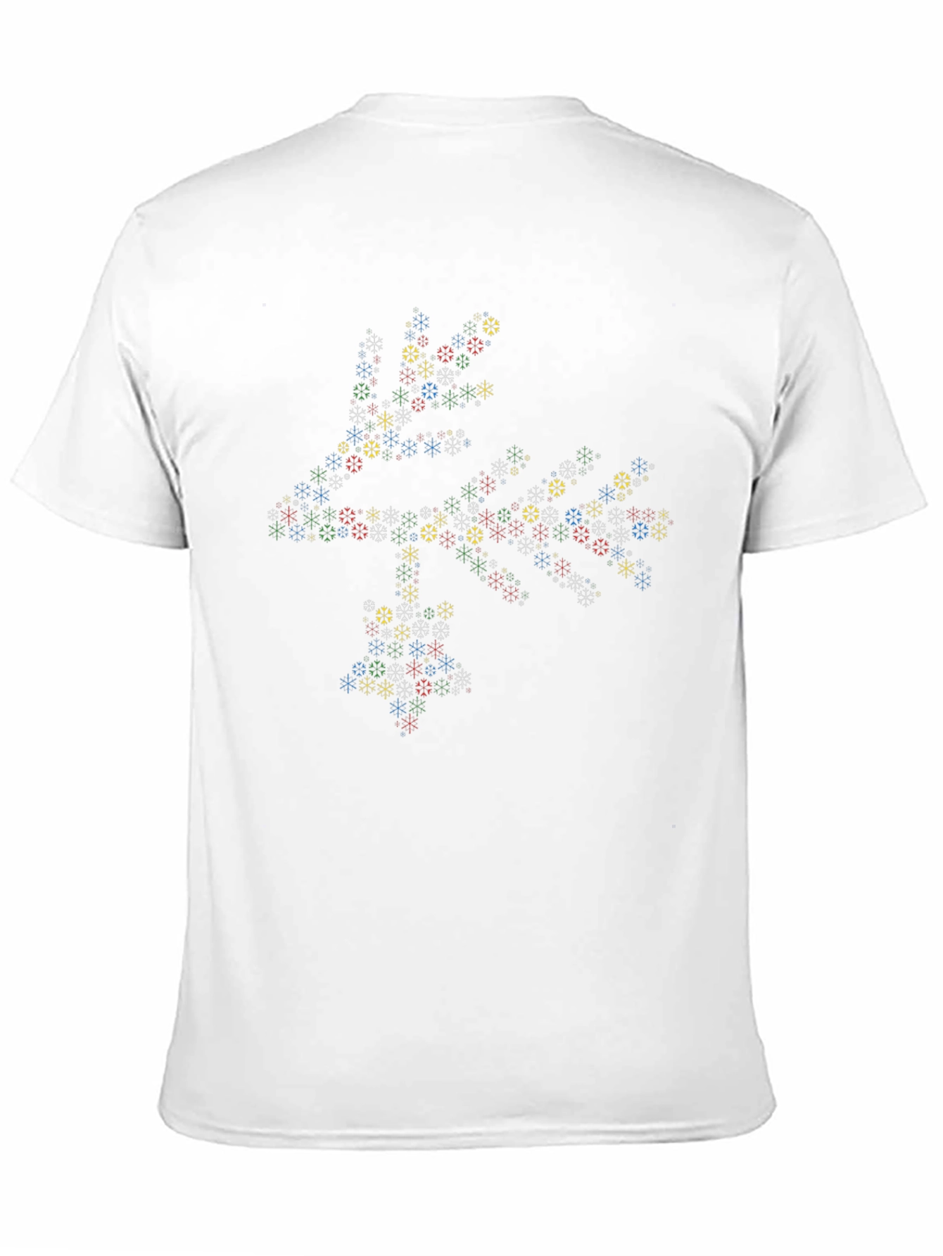 Geometric Snowflake Pattern Black T-Shirt