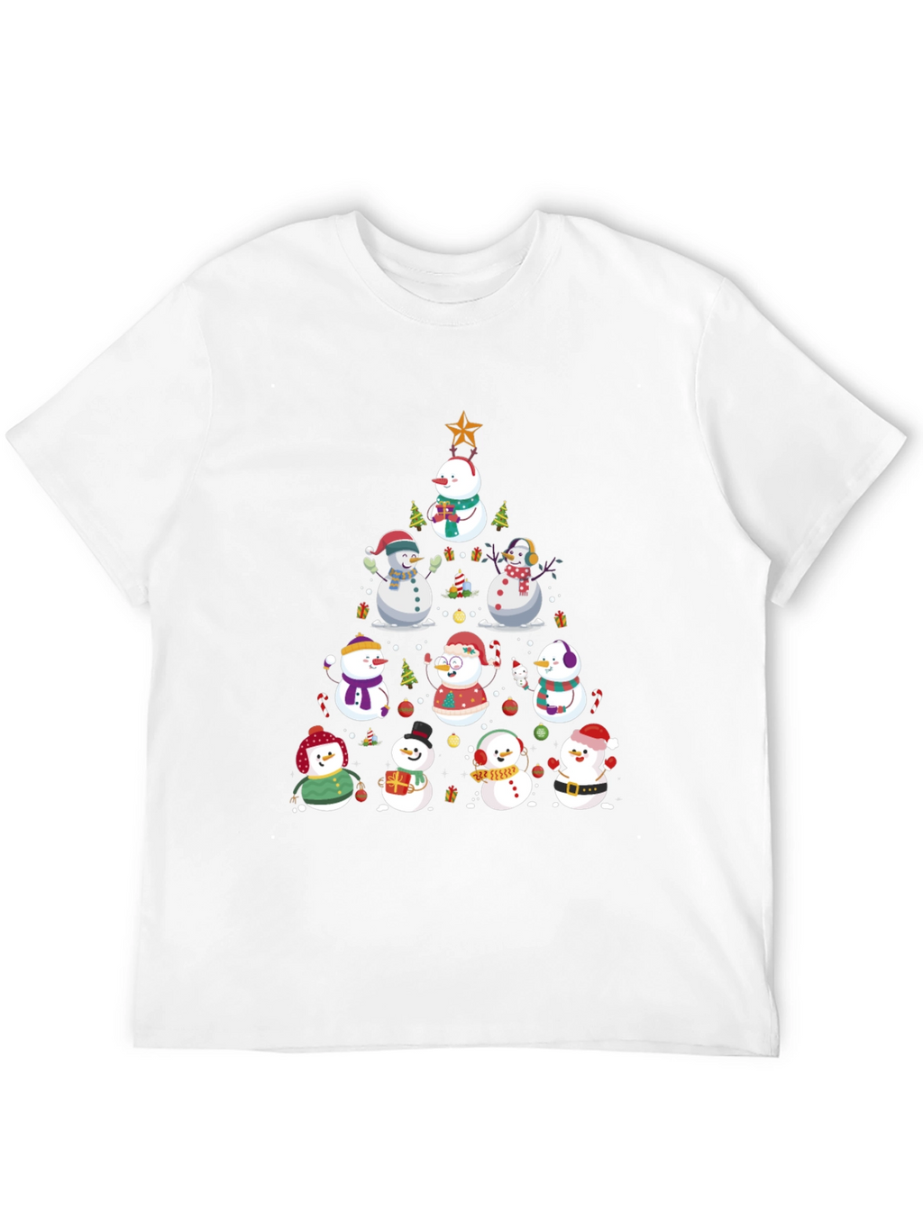 Festive Snowman Christmas Tree T-Shirt