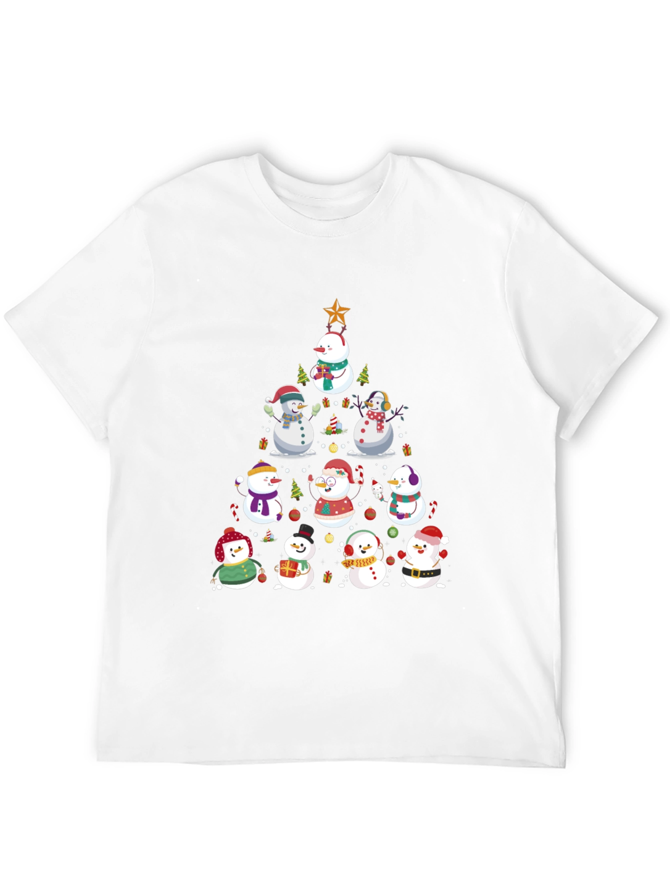Festive Snowman Christmas Tree T-Shirt