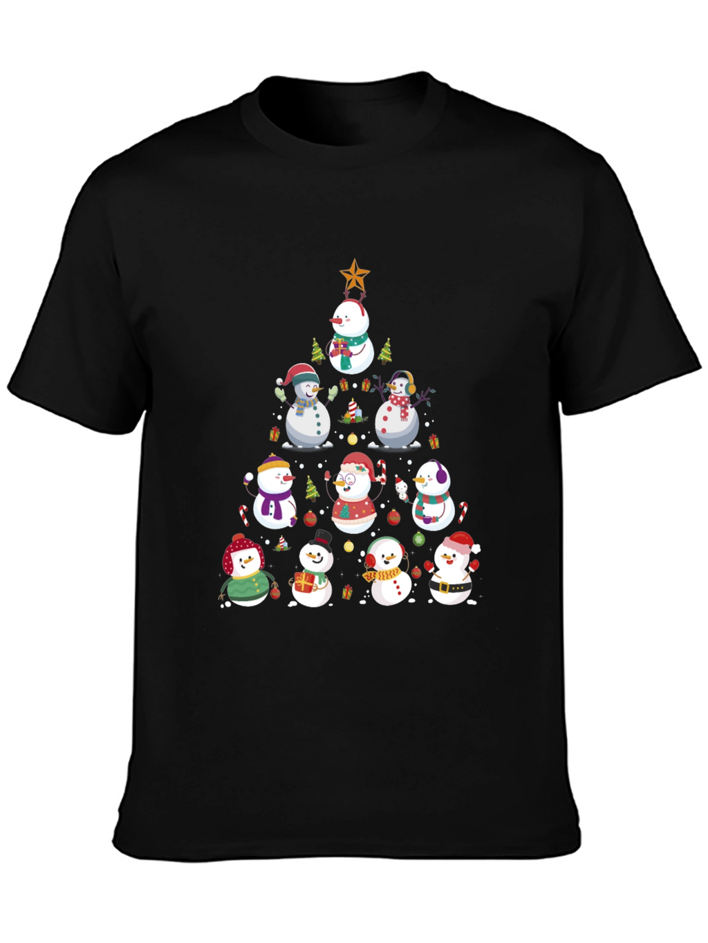 Festive Snowman Christmas Tree T-Shirt