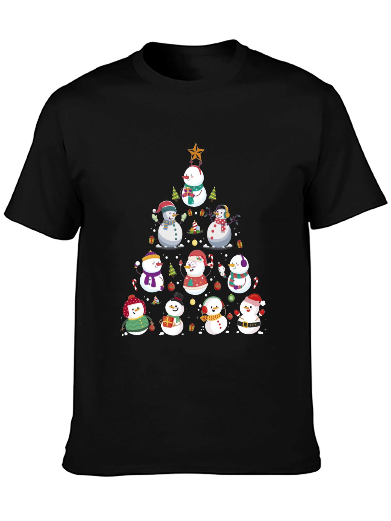 Festive Snowman Christmas Tree T-Shirt