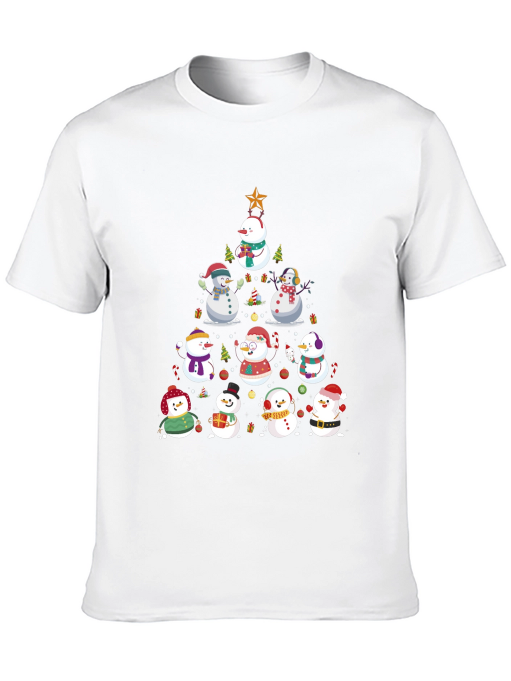 Festive Snowman Christmas Tree T-Shirt