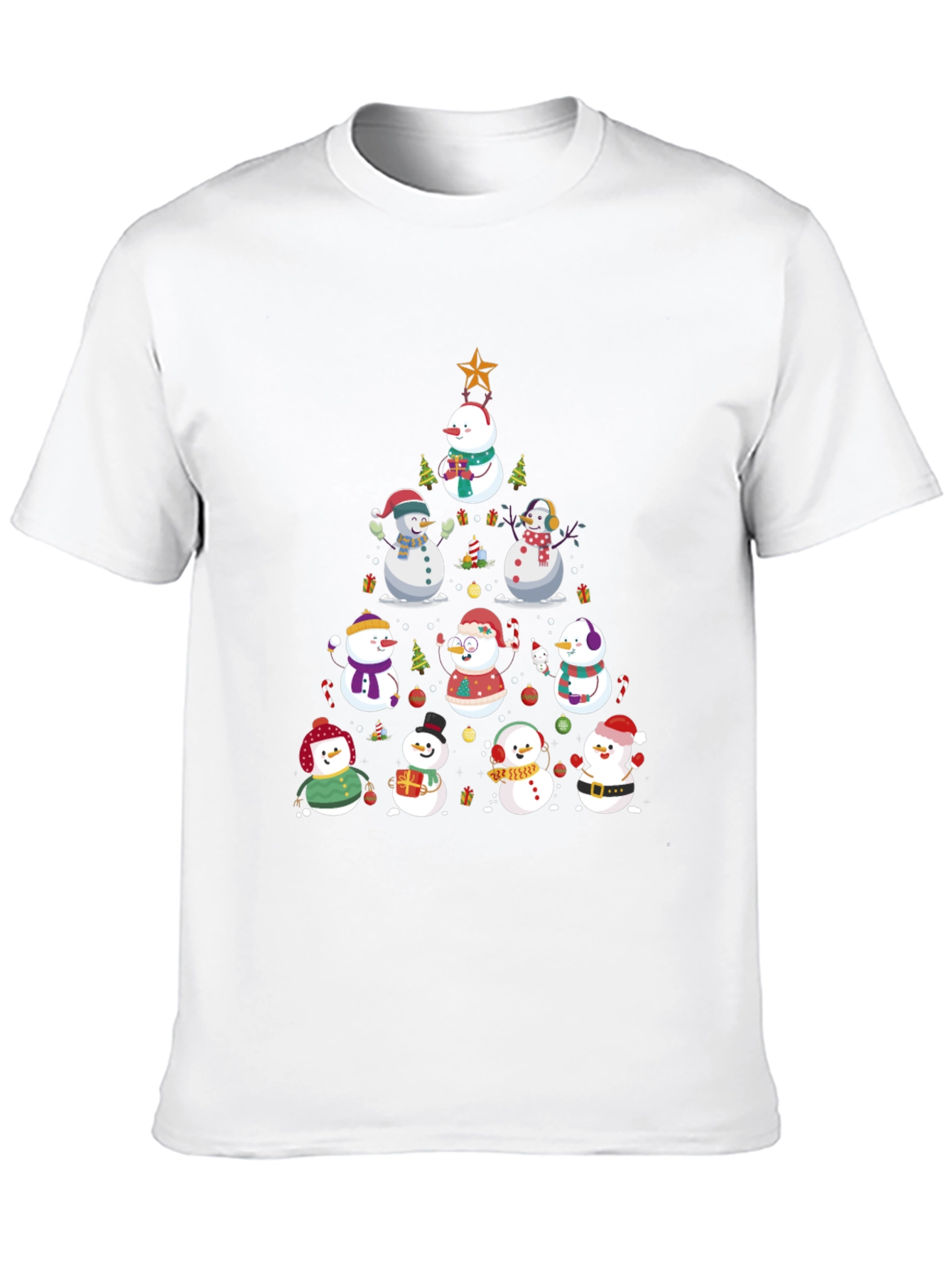 Festive Snowman Christmas Tree T-Shirt