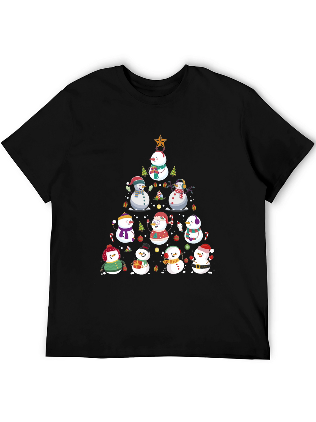 Festive Snowman Christmas Tree T-Shirt