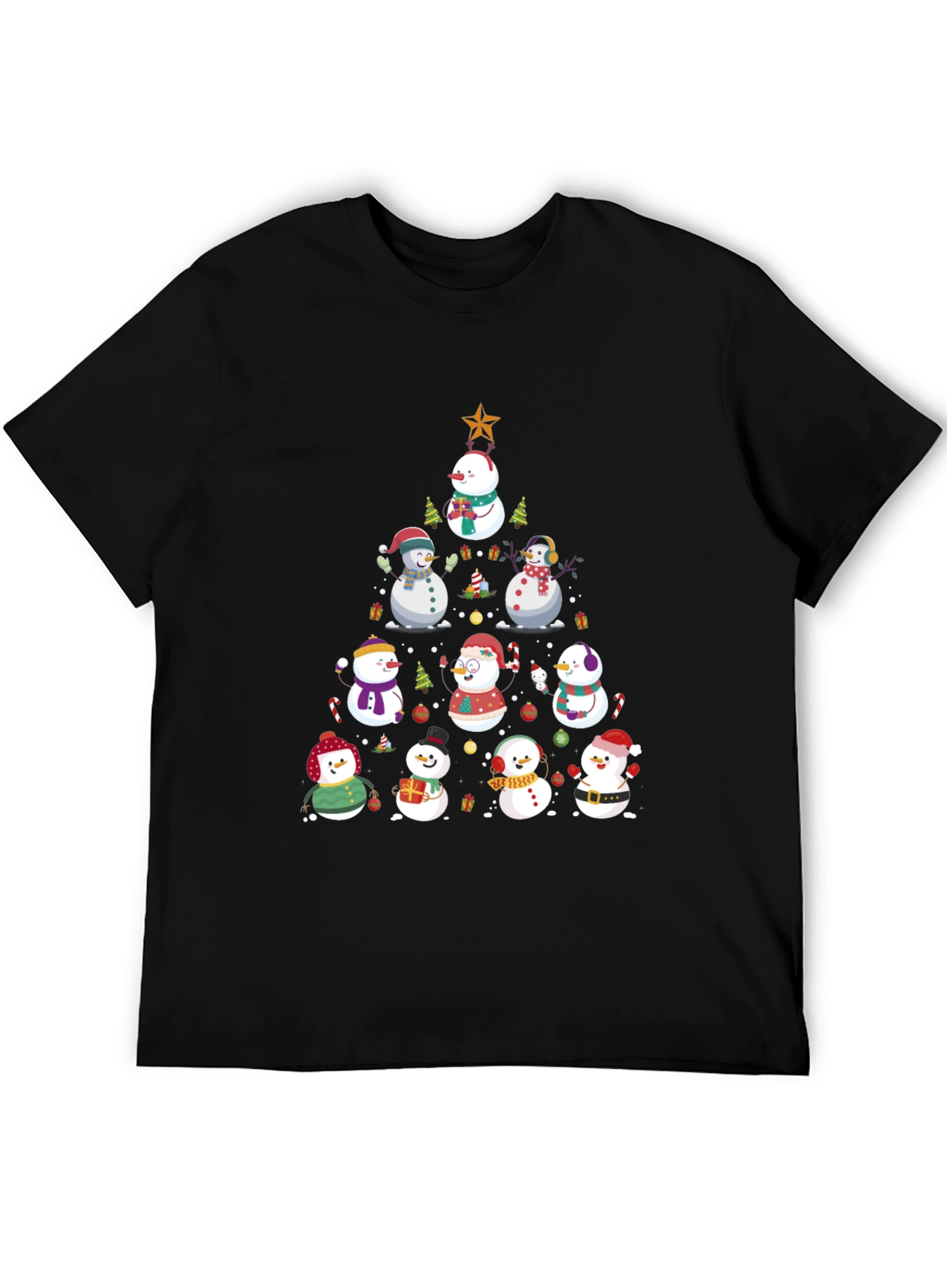 Festive Snowman Christmas Tree T-Shirt