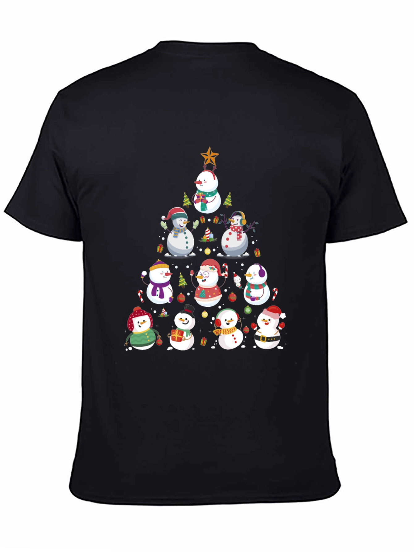 Festive Snowman Christmas Tree T-Shirt