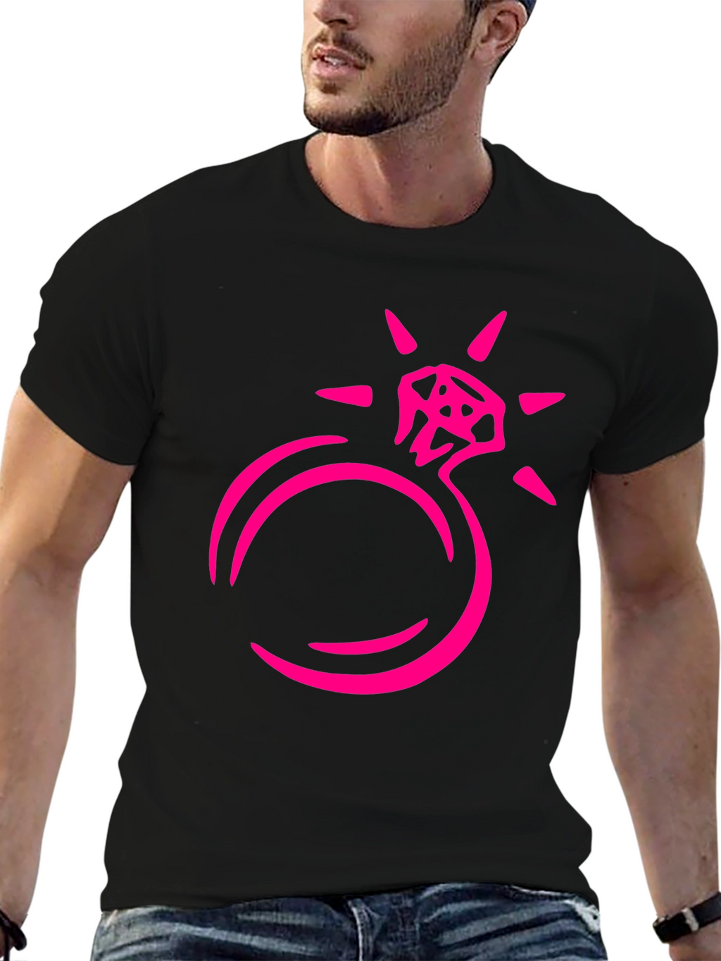 Diamond Ring Graphic Tee - Black