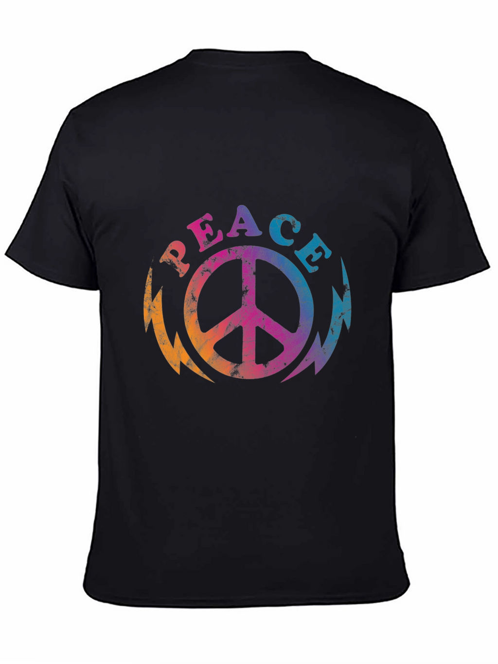 Retro Peace Sign Graphic Tee - Black T-Shirt