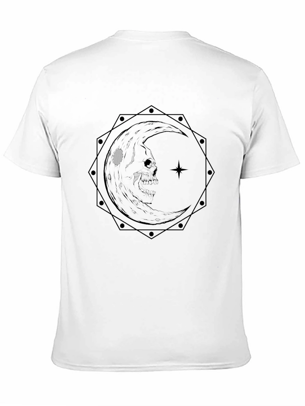 Skull Moon Graphic Tee - Gothic Style Black T-Shirt
