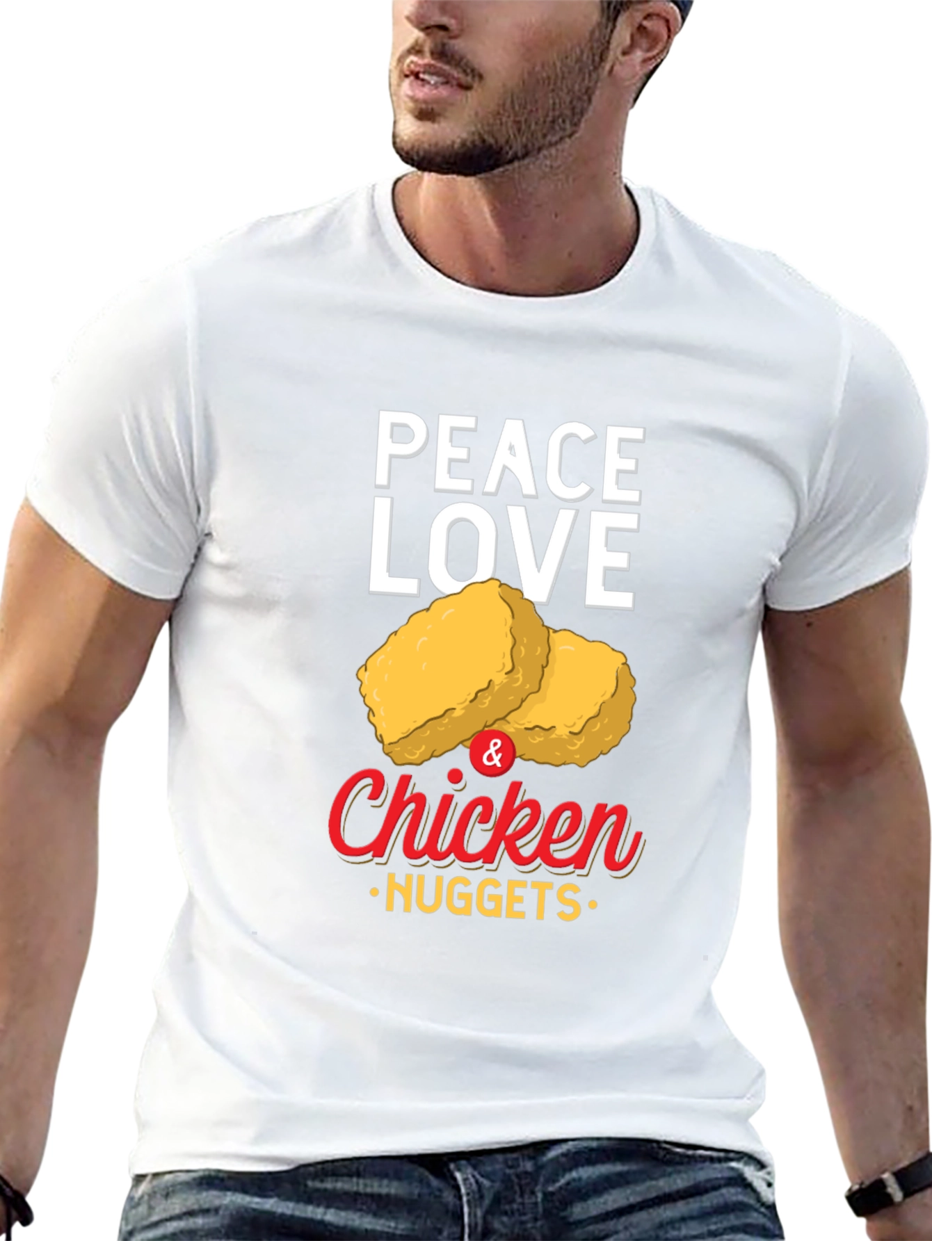 Peace Love & Chicken Nuggets Graphic T-Shirt