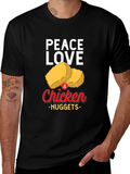 Peace Love & Chicken Nuggets Graphic T-Shirt
