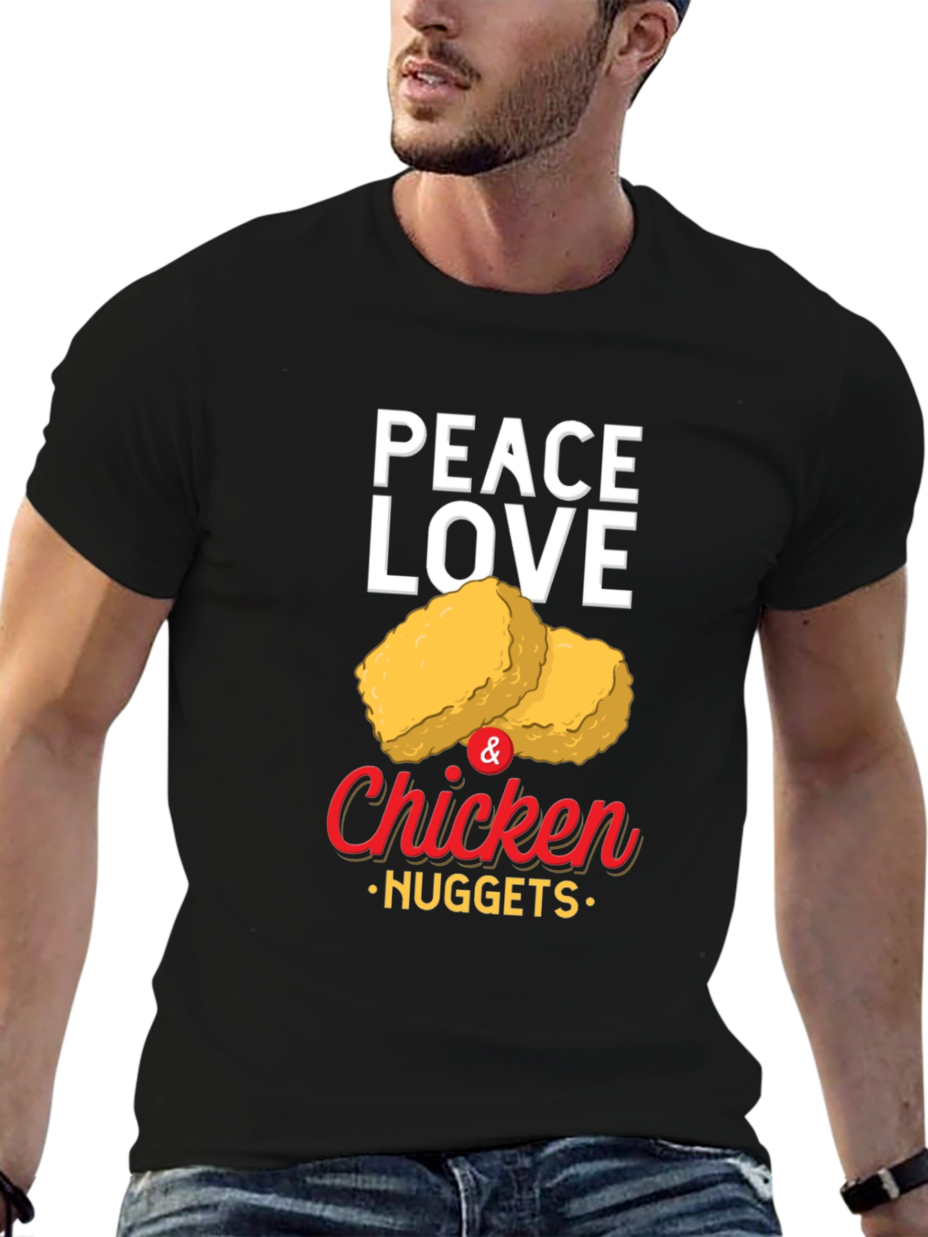Peace Love & Chicken Nuggets Graphic T-Shirt