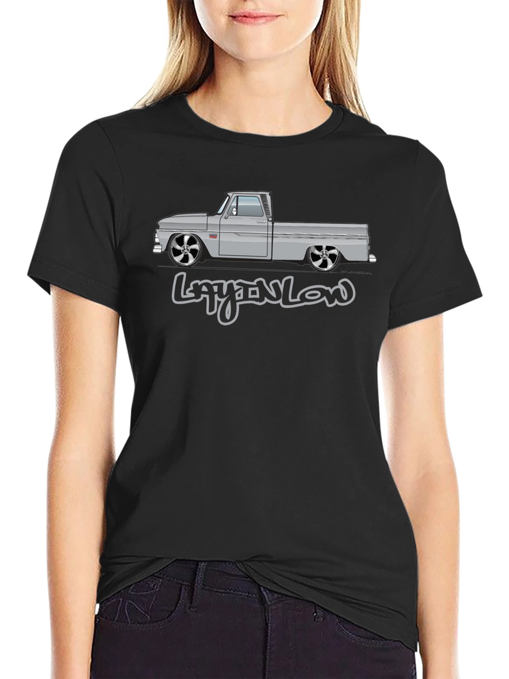 Layn Low Truck Graphic Tee - Black Cotton