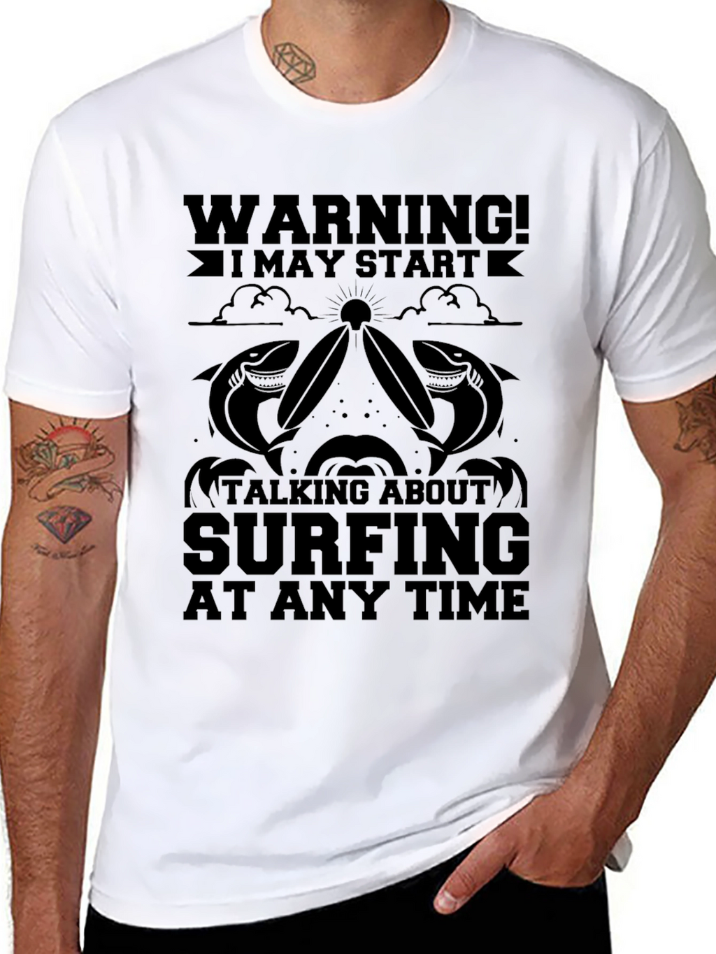Warning Surfing T-Shirt