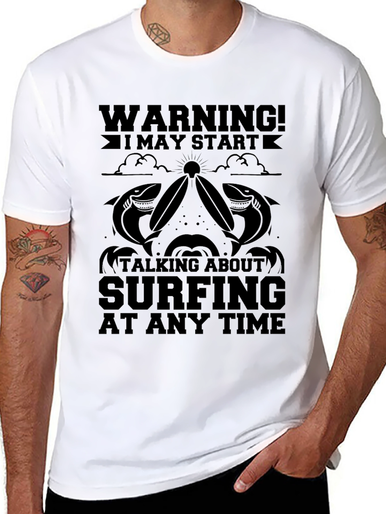 Warning Surfing T-Shirt