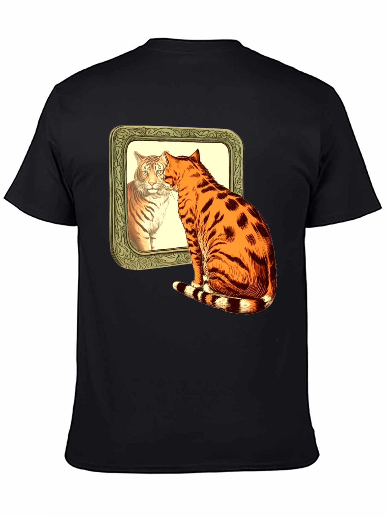 Cat Tiger Reflection Graphic T-Shirt