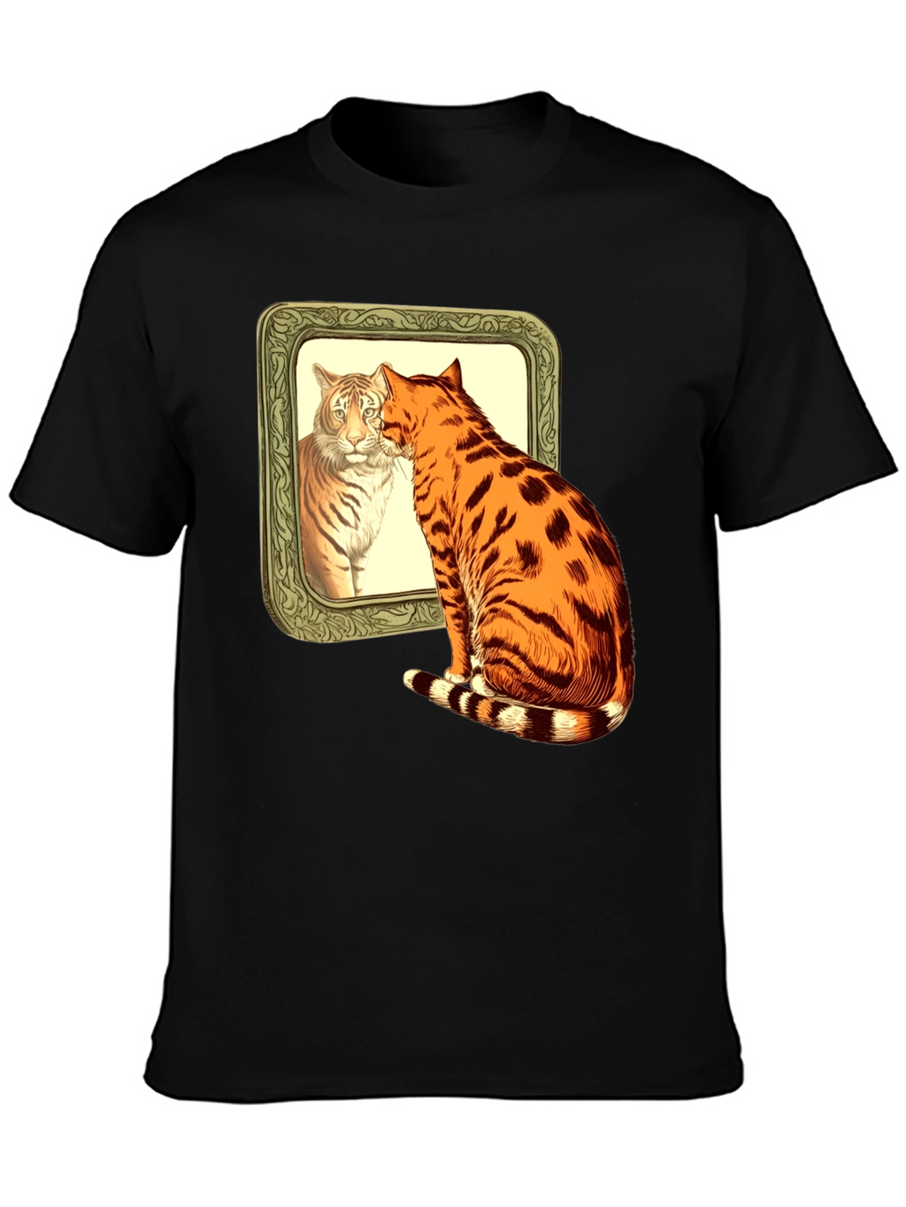 Cat Tiger Reflection Graphic T-Shirt