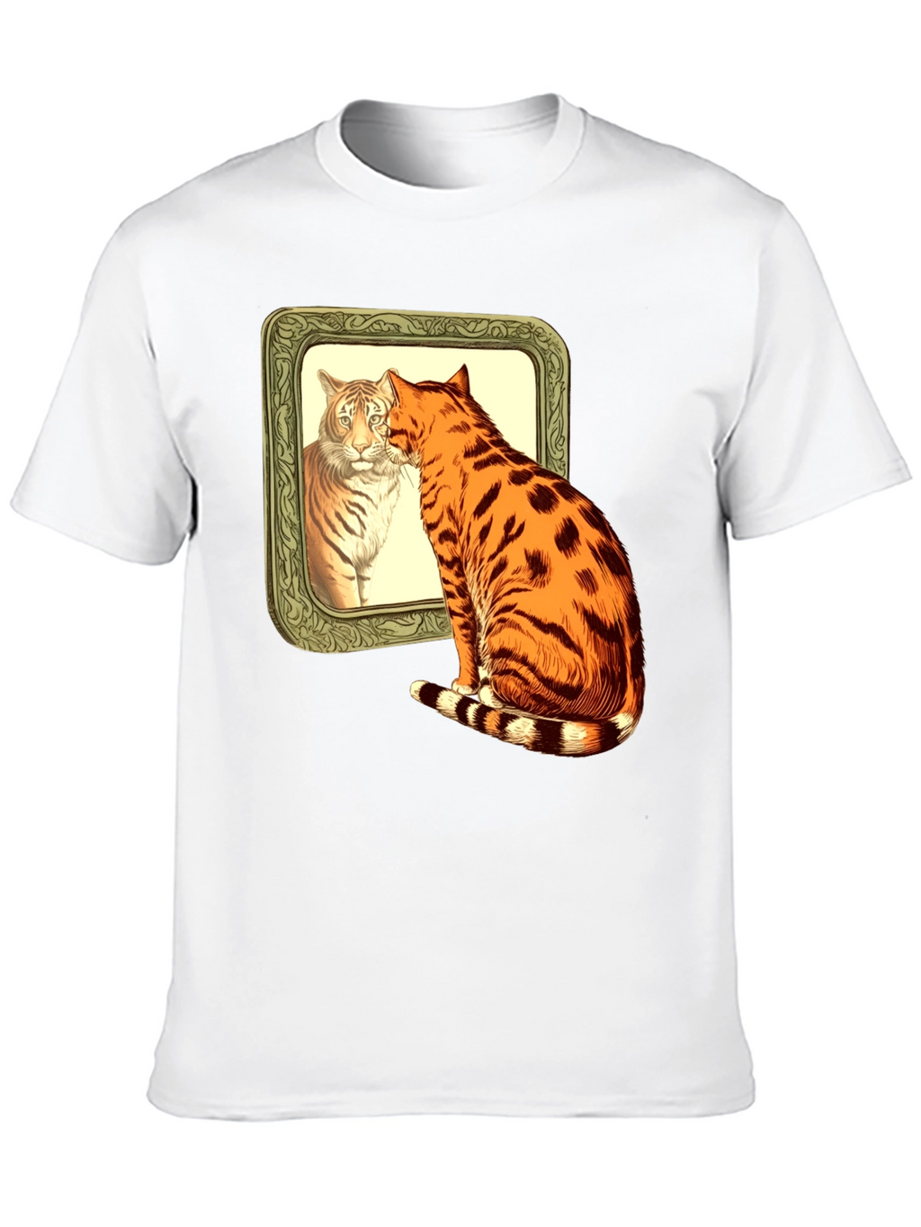 Cat Tiger Reflection Graphic T-Shirt