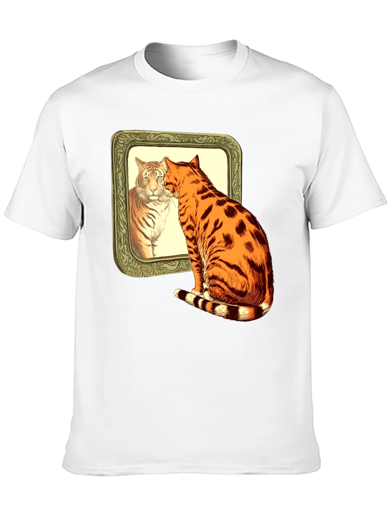 Cat Tiger Reflection Graphic T-Shirt
