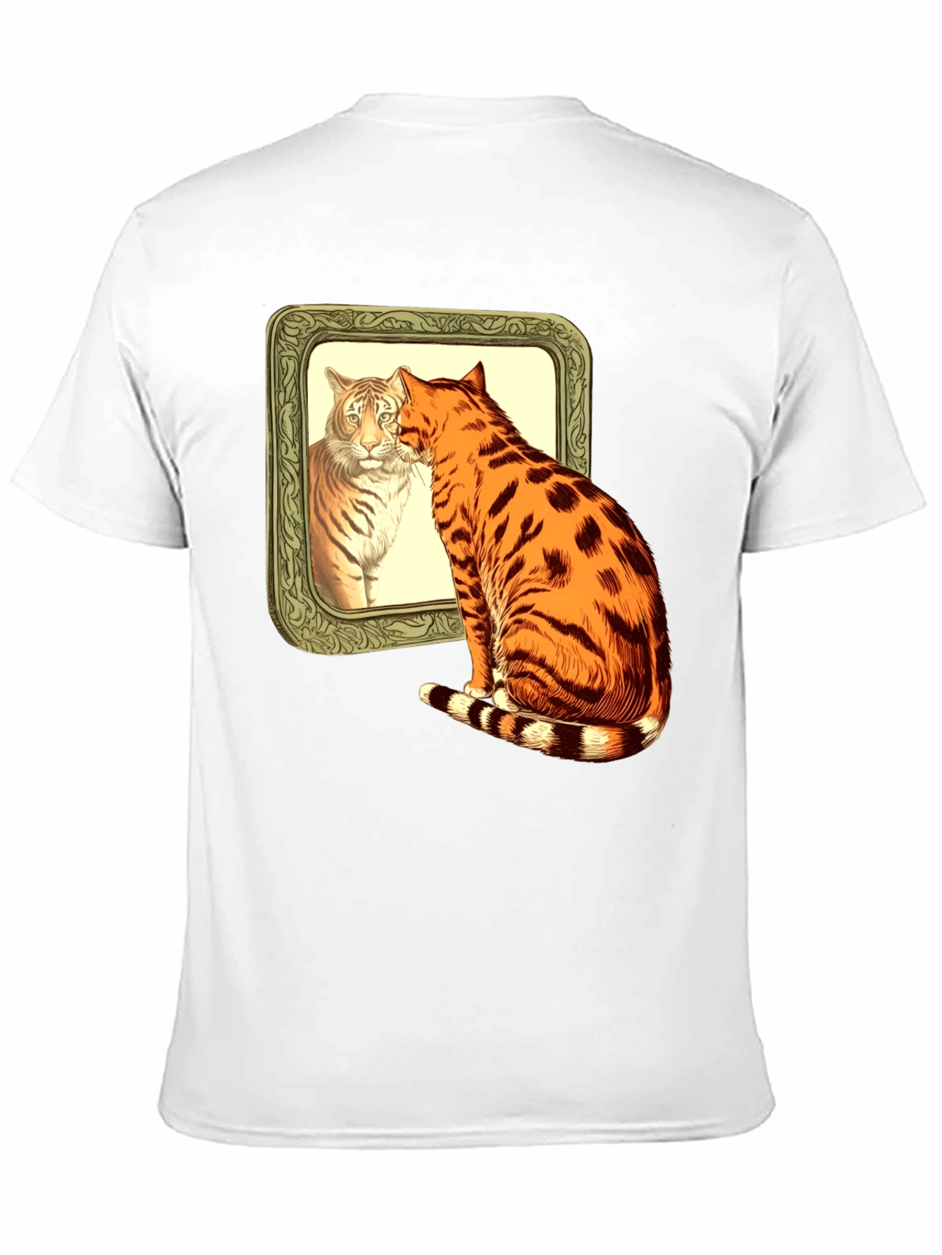 Cat Tiger Reflection Graphic T-Shirt
