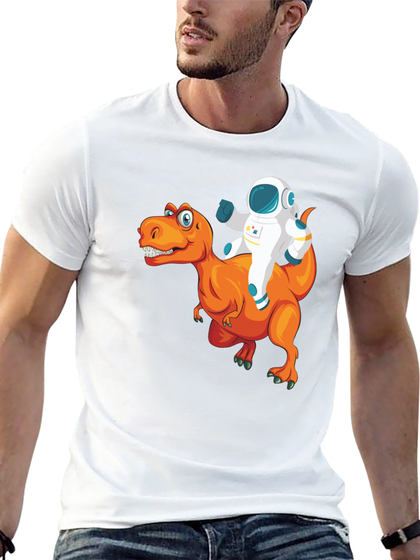Astronaut Riding a Dinosaur T-Shirt - Funny Graphic Tee