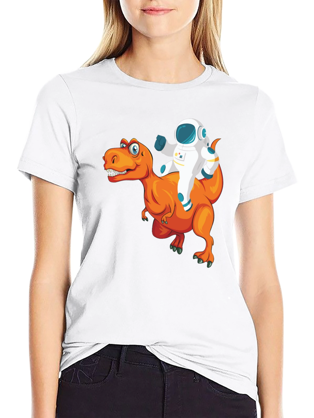 Astronaut Riding a Dinosaur T-Shirt - Funny Graphic Tee