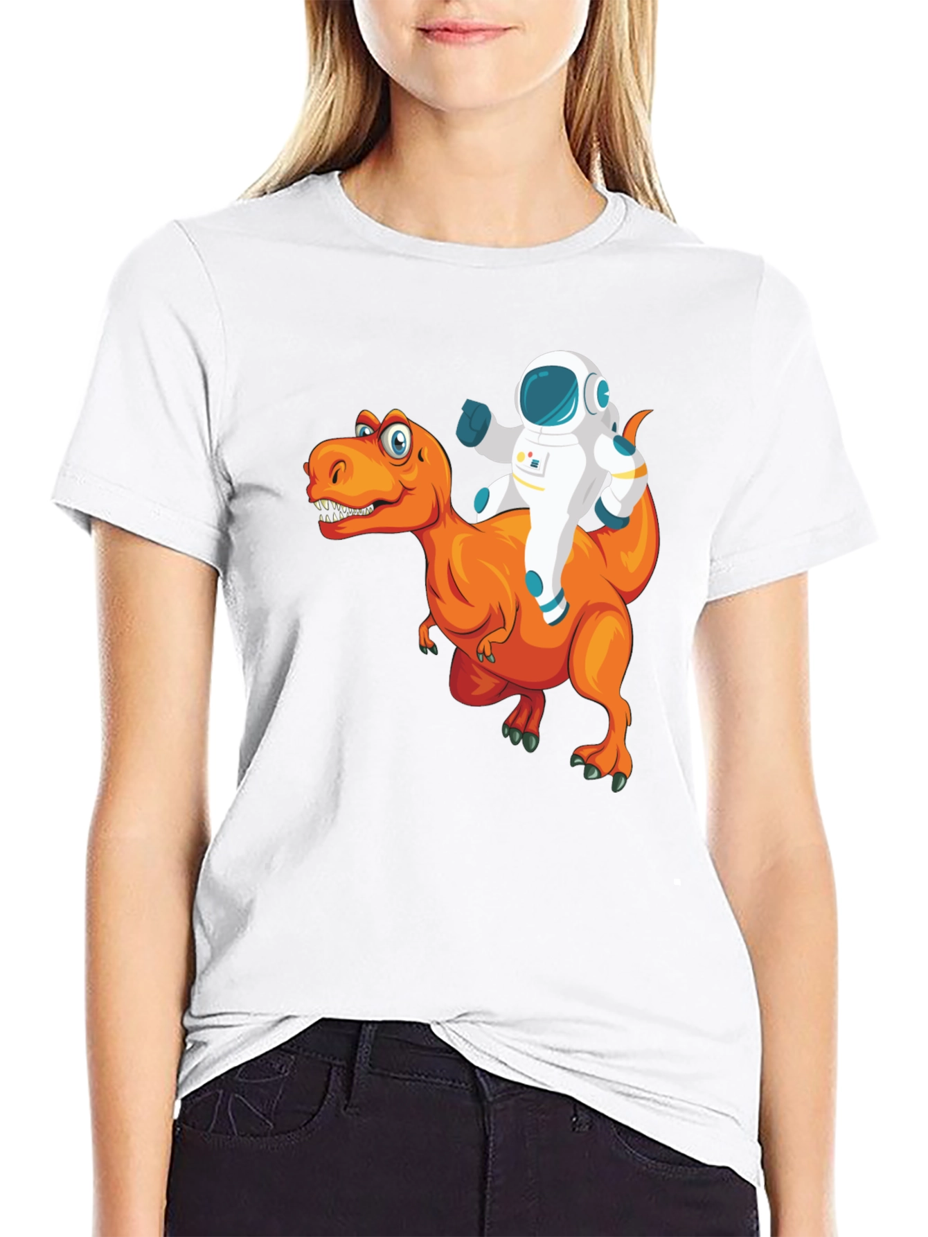 Astronaut Riding a Dinosaur T-Shirt - Funny Graphic Tee