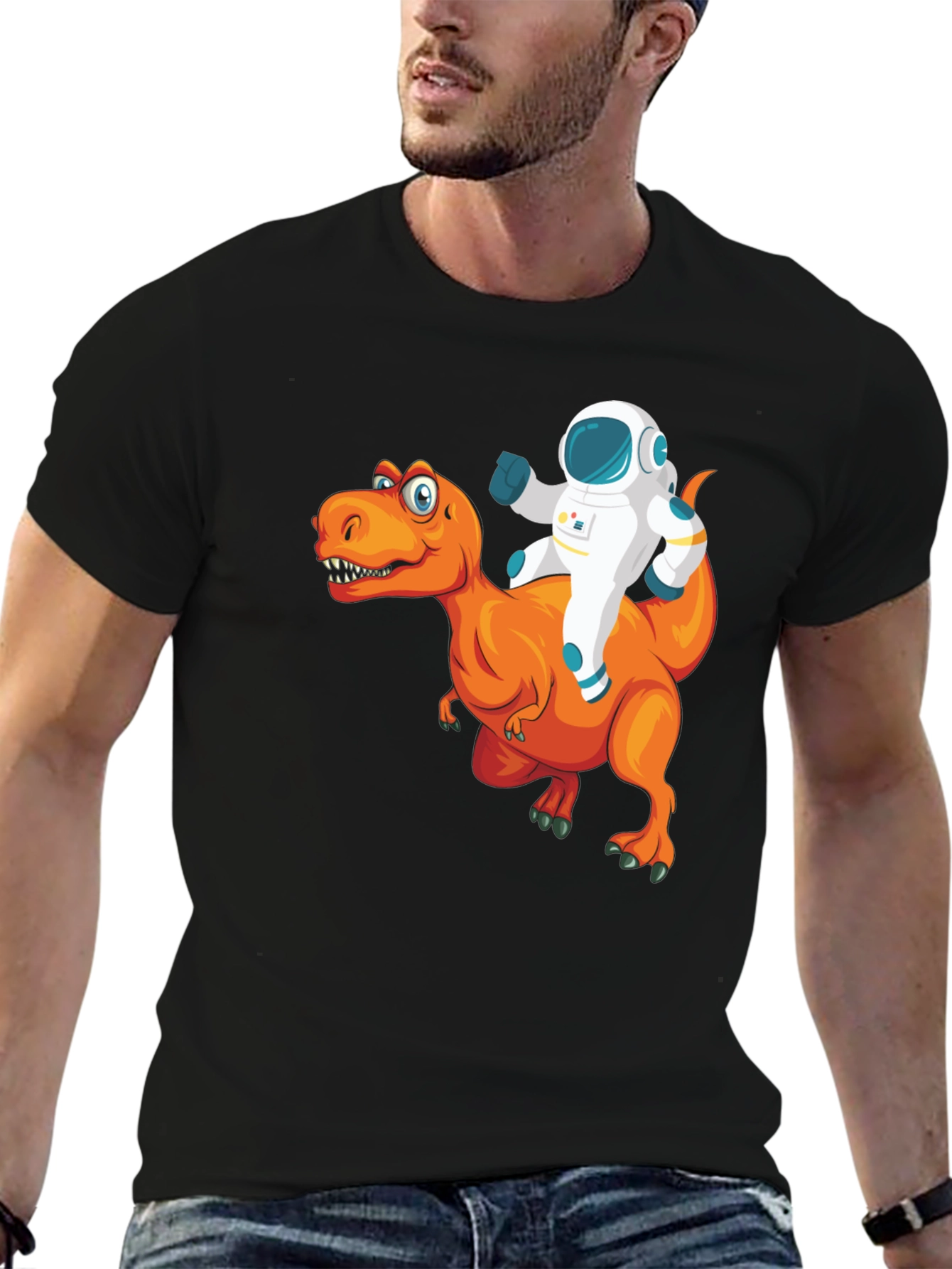 Astronaut Riding a Dinosaur T-Shirt - Funny Graphic Tee