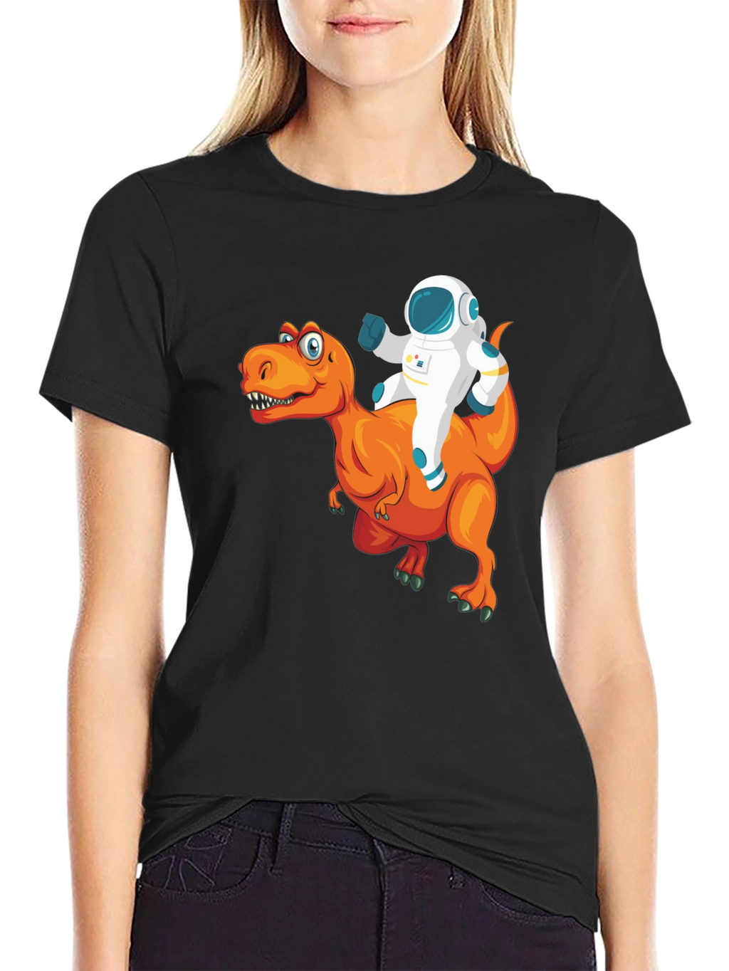 Astronaut Riding a Dinosaur T-Shirt - Funny Graphic Tee