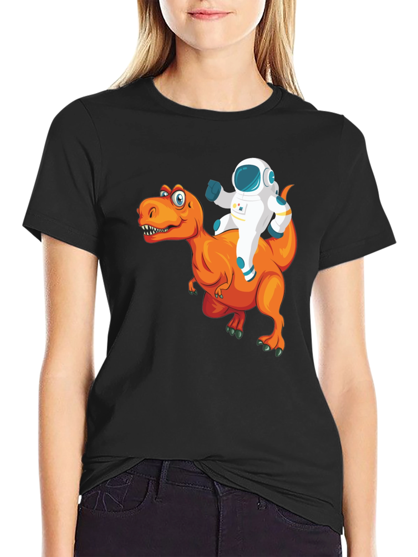 Astronaut Riding a Dinosaur T-Shirt - Funny Graphic Tee