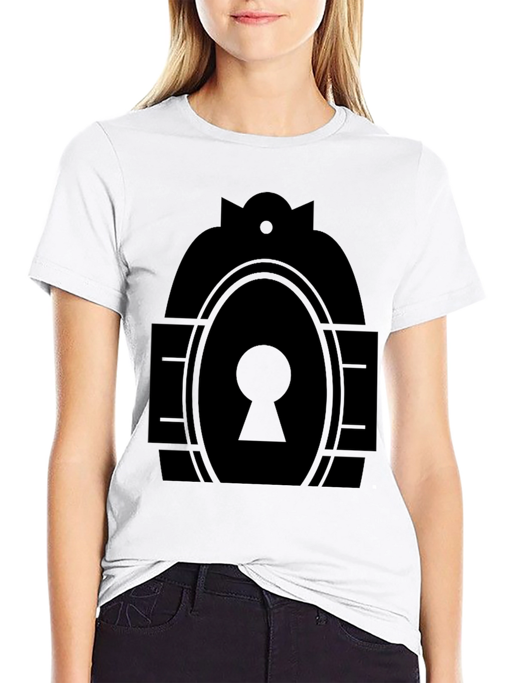 Keyhole Graphic Tee - Modern Minimalist Design