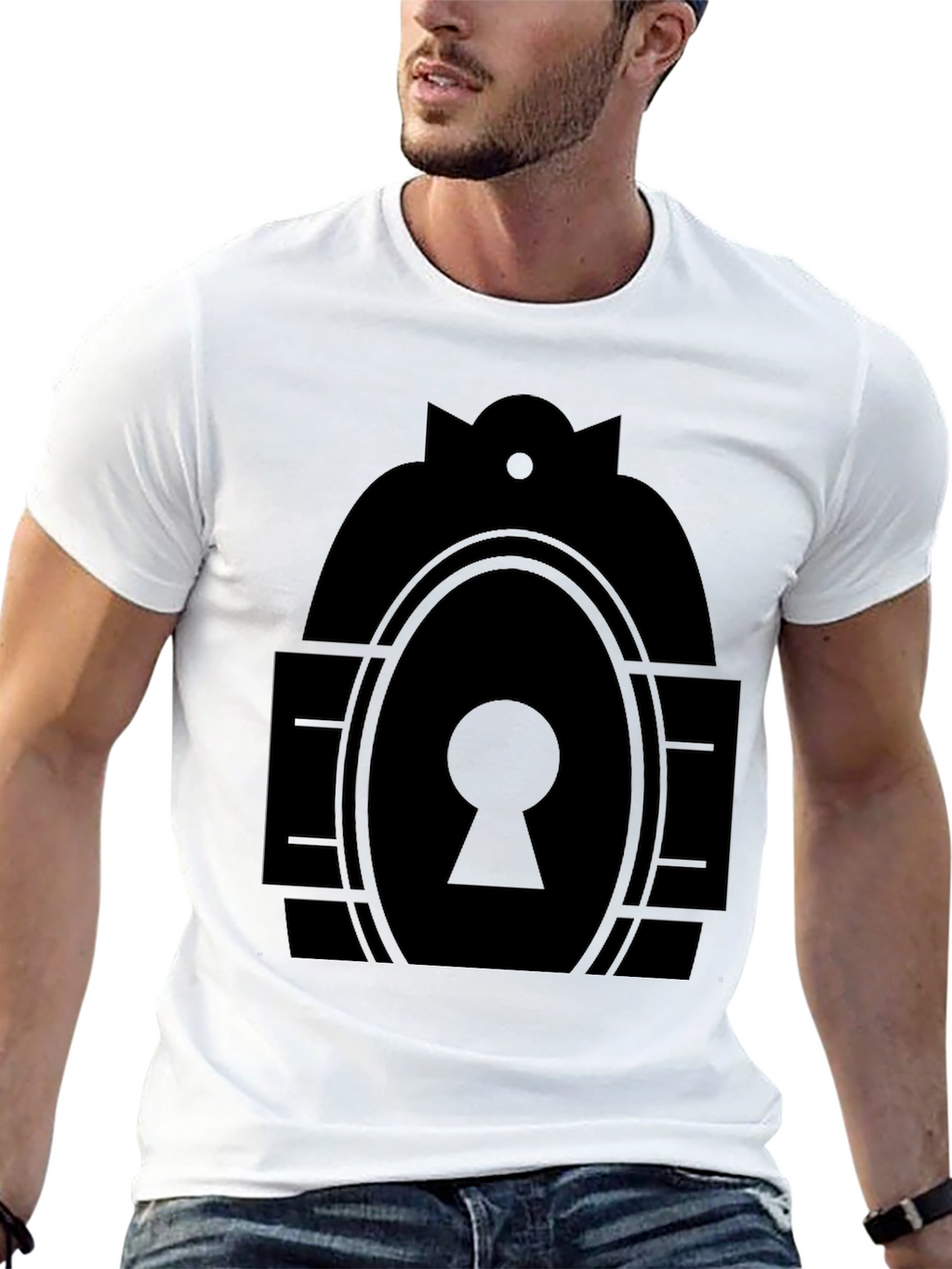 Keyhole Graphic Tee - Modern Minimalist Design