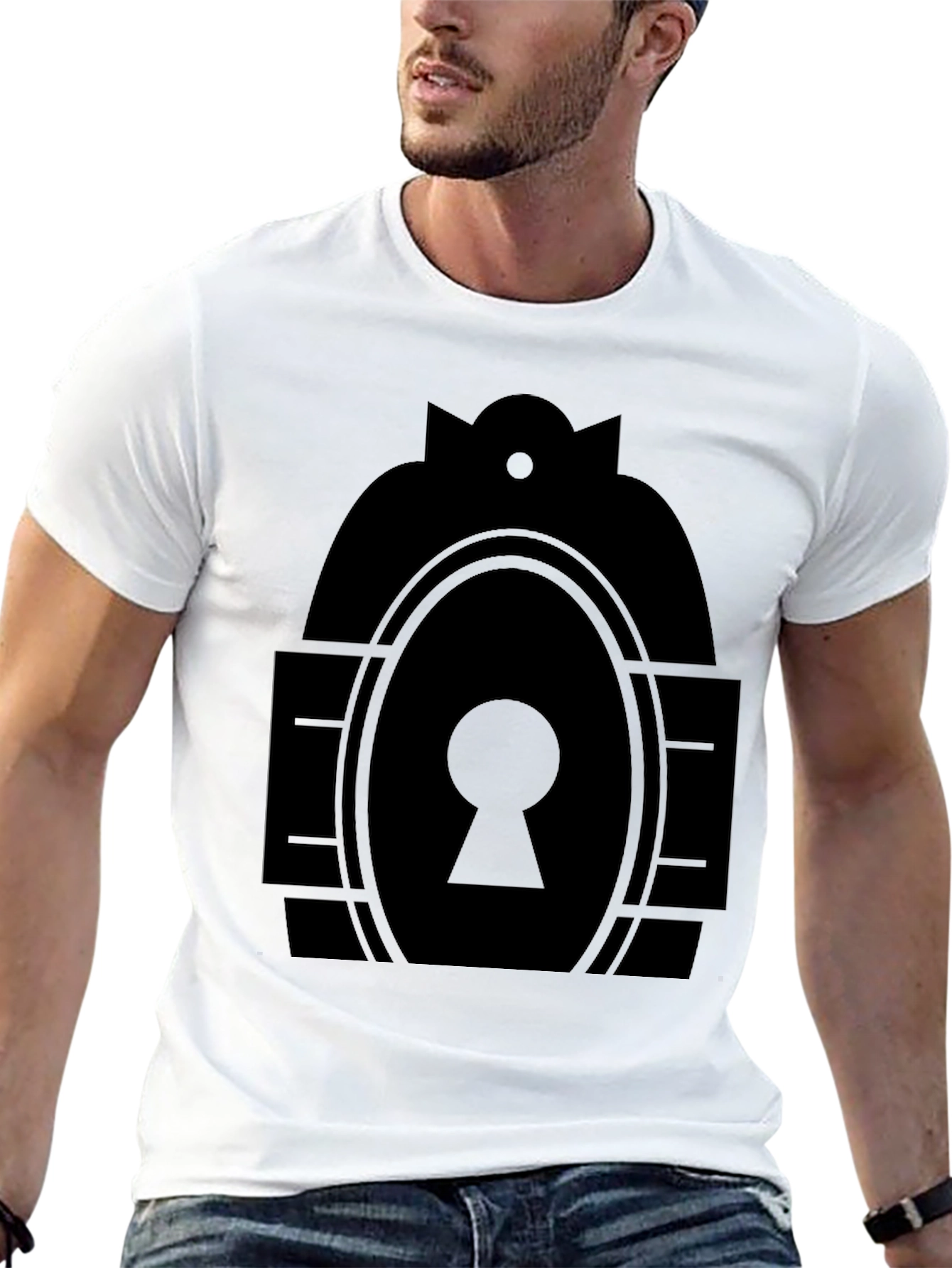 Keyhole Graphic Tee - Modern Minimalist Design