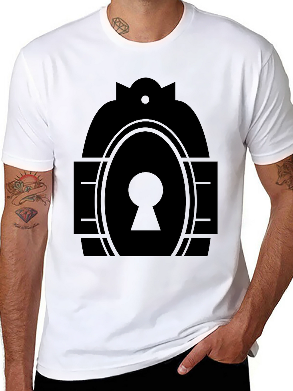 Keyhole Graphic Tee - Modern Minimalist Design
