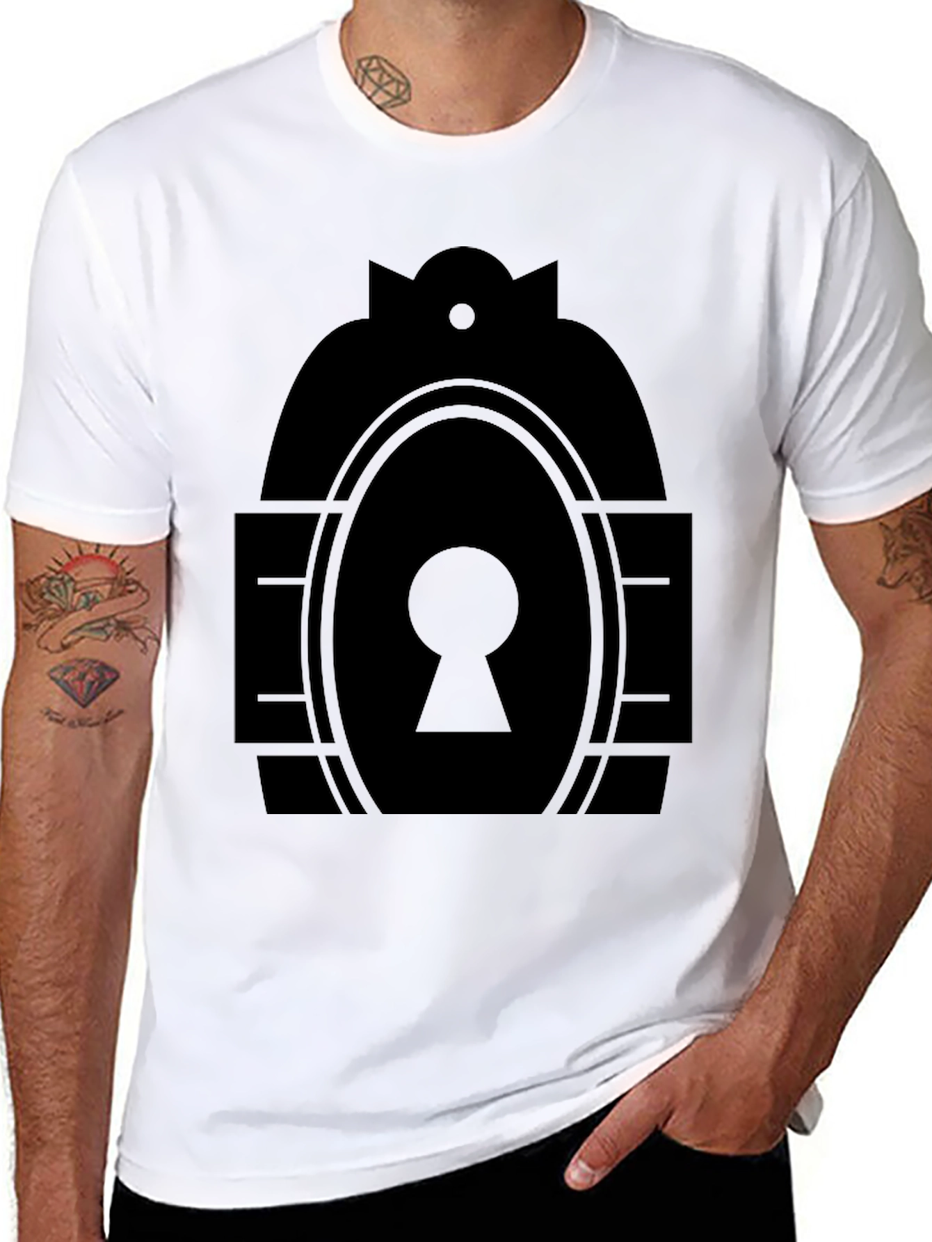Keyhole Graphic Tee - Modern Minimalist Design