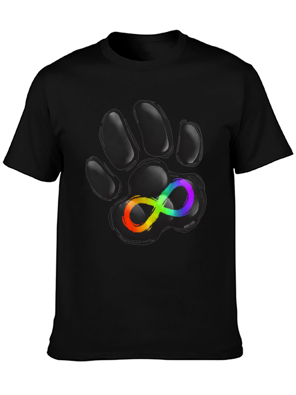 Autism Awareness Paw Print T-Shirt - Black