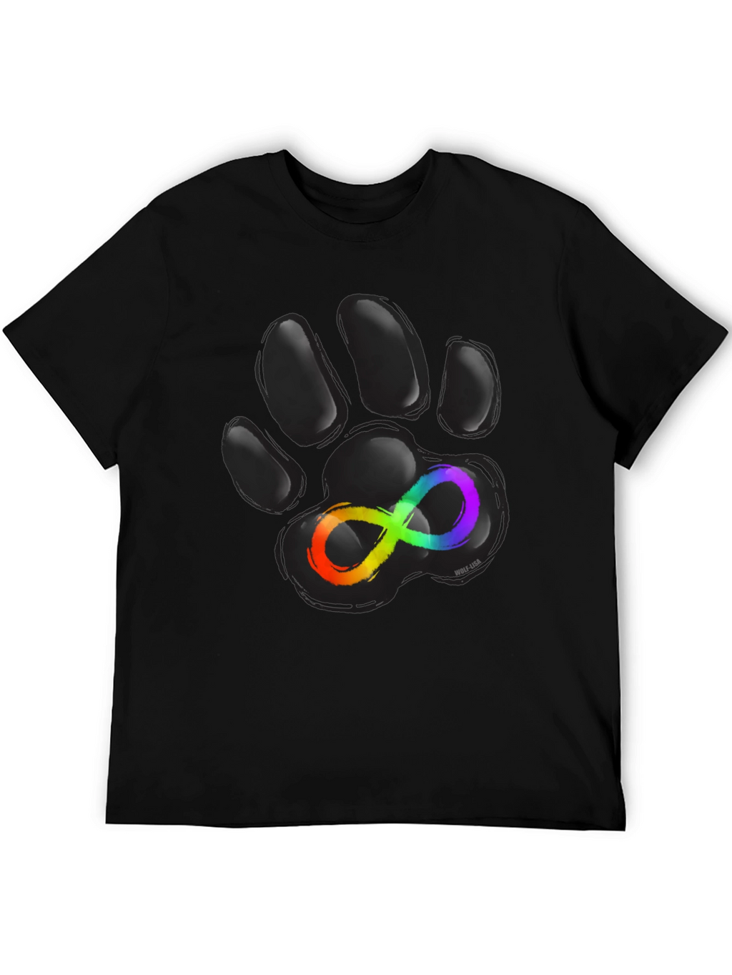 Autism Awareness Paw Print T-Shirt - Black