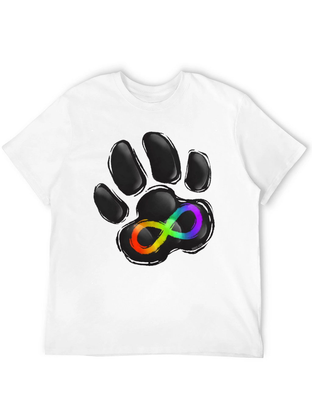 Autism Awareness Paw Print T-Shirt - Black