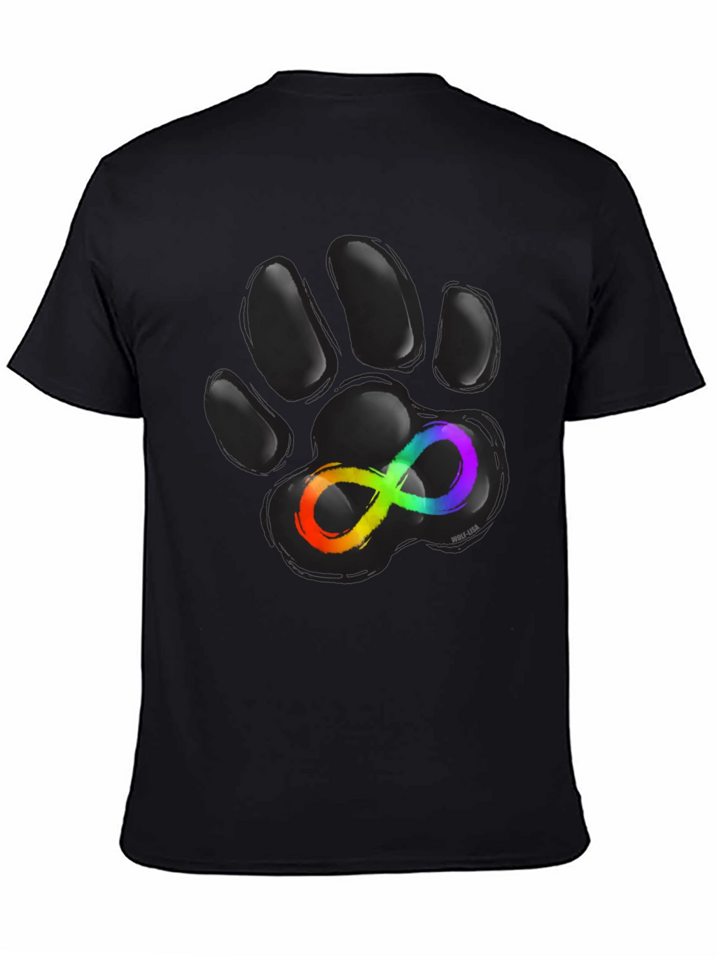 Autism Awareness Paw Print T-Shirt - Black