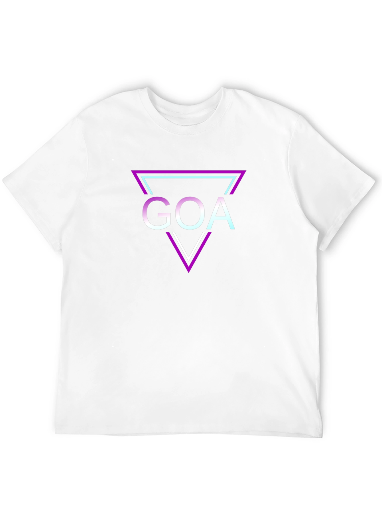 Retro Goa Triangle Graphic Tee - Black Cotton T-Shirt