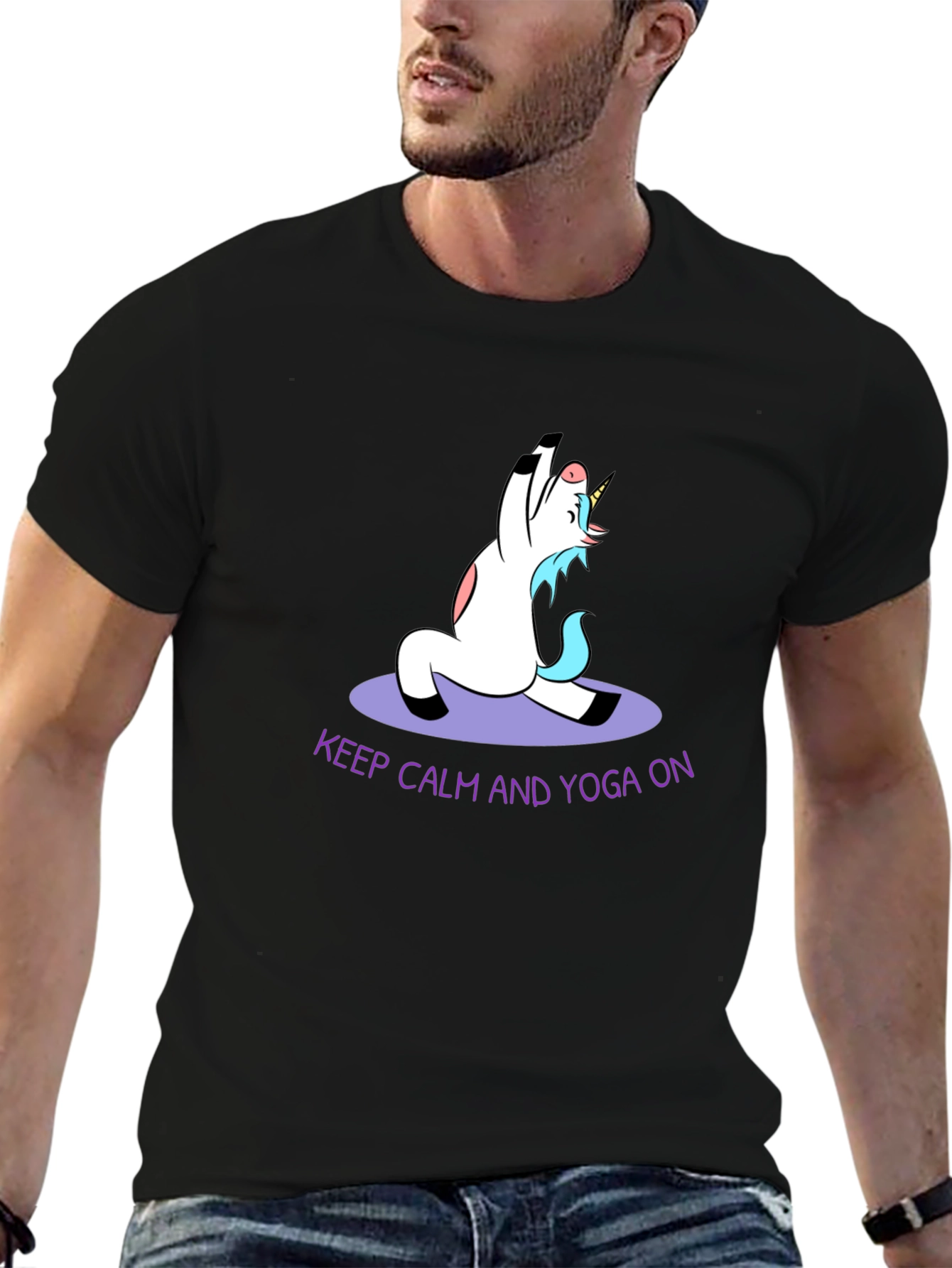 Unicorn Yoga T-Shirt - Keep Calm and Yoga On!